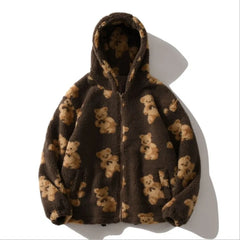 Hooded Sweatshirts Hip Hop Bear Print