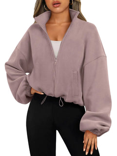 AUTOMET Women's Zip Up Hoodies Oversized Sweatshirts Long Sleeve